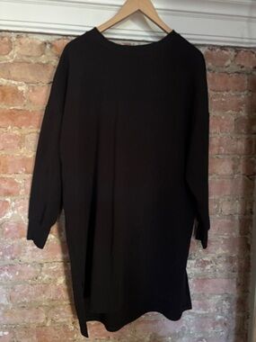 Universal standard GAME Black Crewneck Sweatshirt Dress